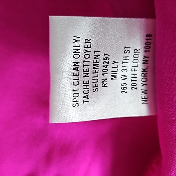 Milly black polka dot mesh dress magenta lining-4 - Picture 7 of 8